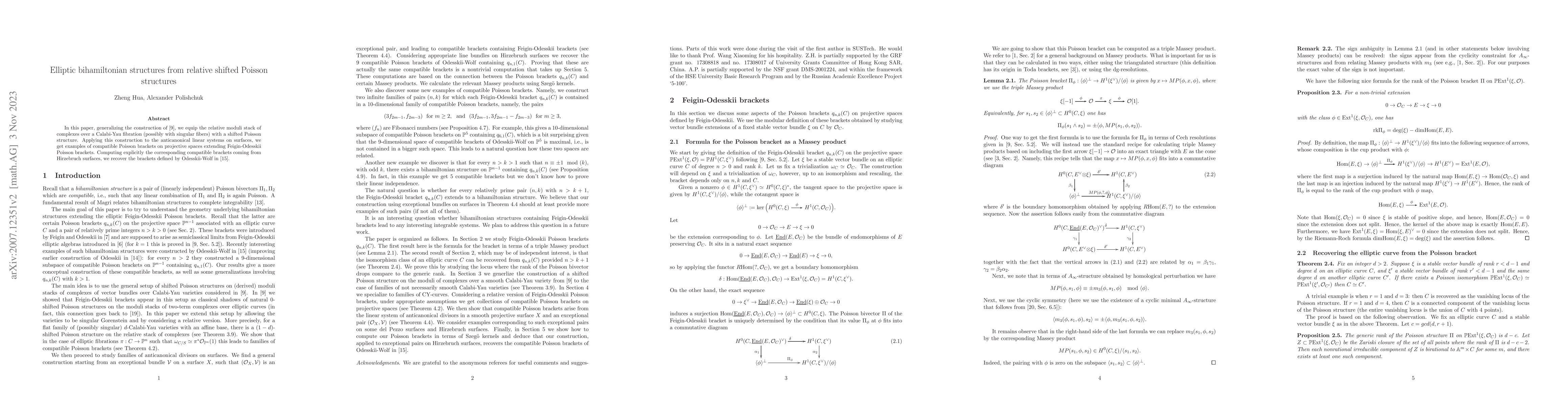 Thumbnail for Elliptic bihamiltonian structures from relative shifted Poisson
  structures