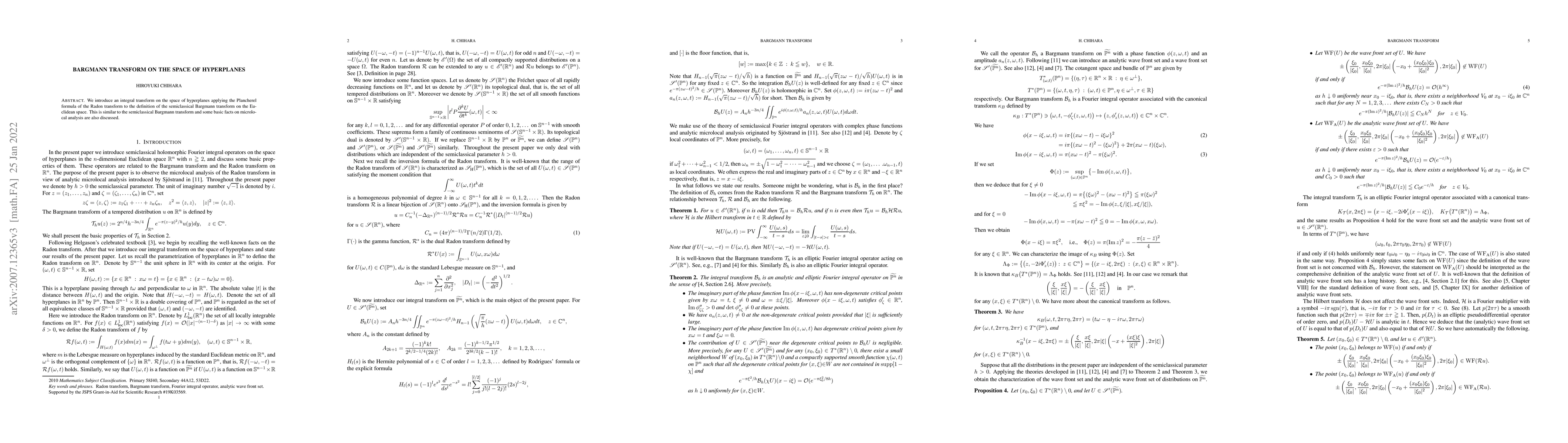 Thumbnail for Bargmann transform on the space of hyperplanes