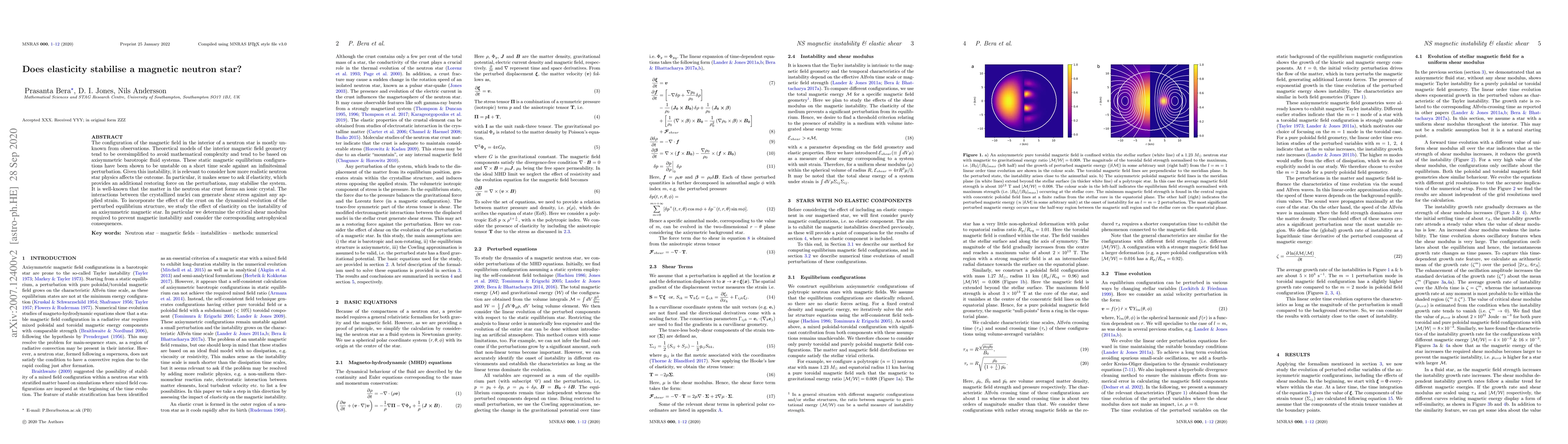 Thumbnail for Does elasticity stabilise a magnetic neutron star?
