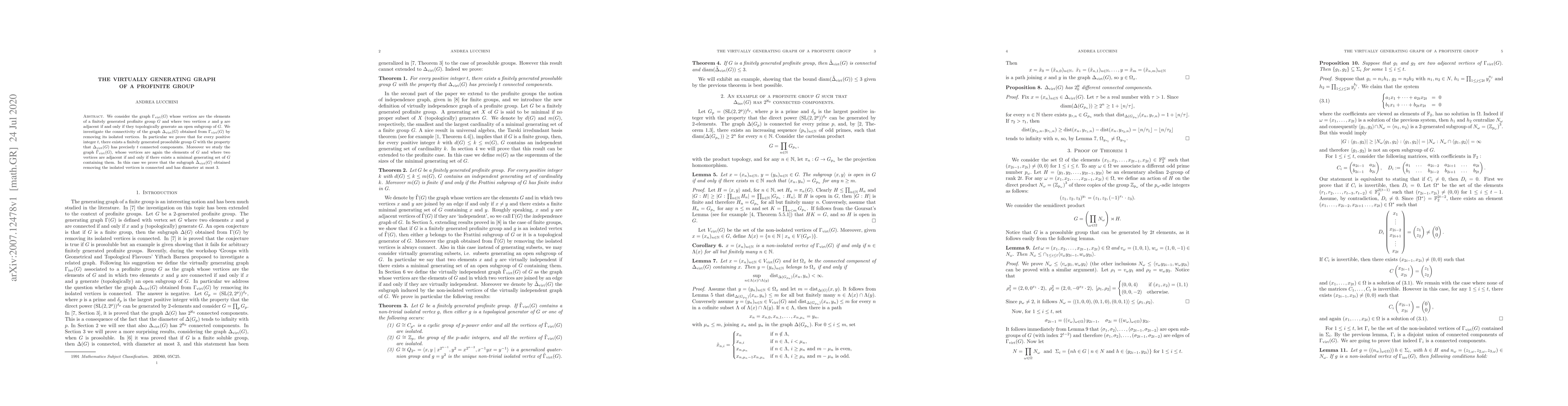 Thumbnail for The virtually generating graph of a profinite group