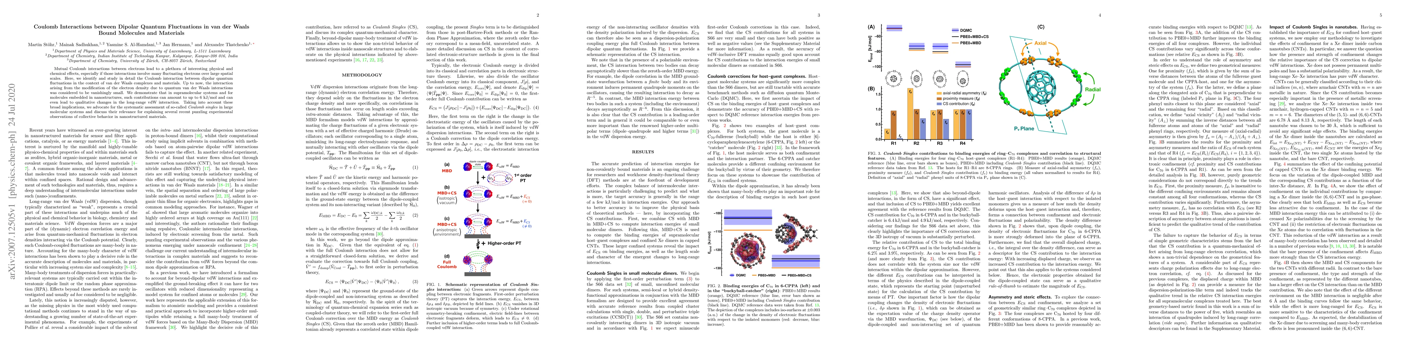Thumbnail for Coulomb Interactions between Dipolar Quantum Fluctuations in van der
  Waals Bound Molecules and Materials