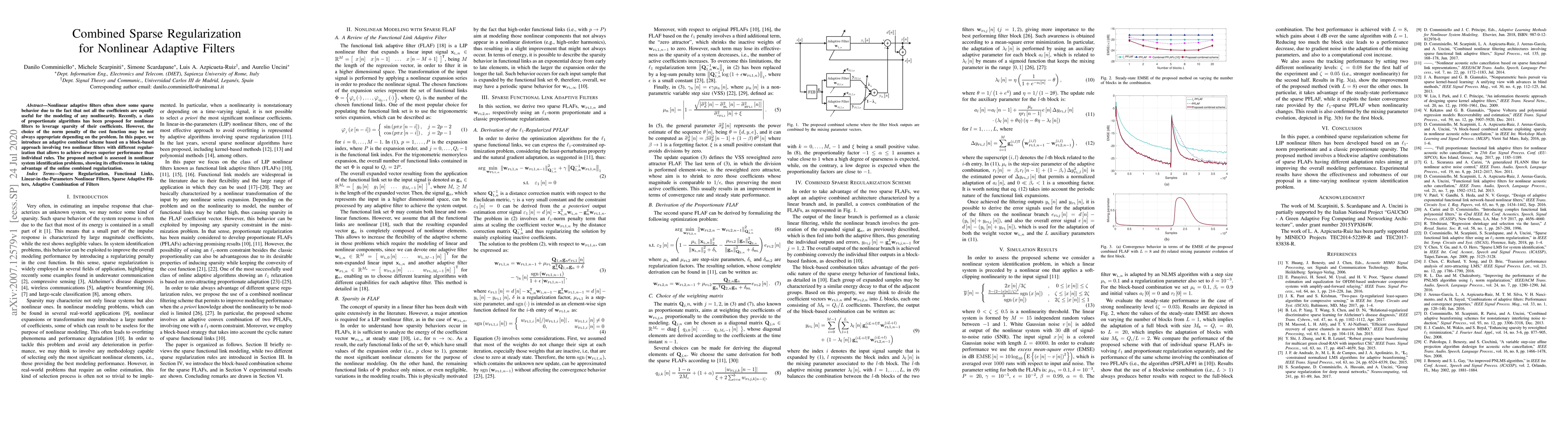 Thumbnail for Combined Sparse Regularization for Nonlinear Adaptive Filters