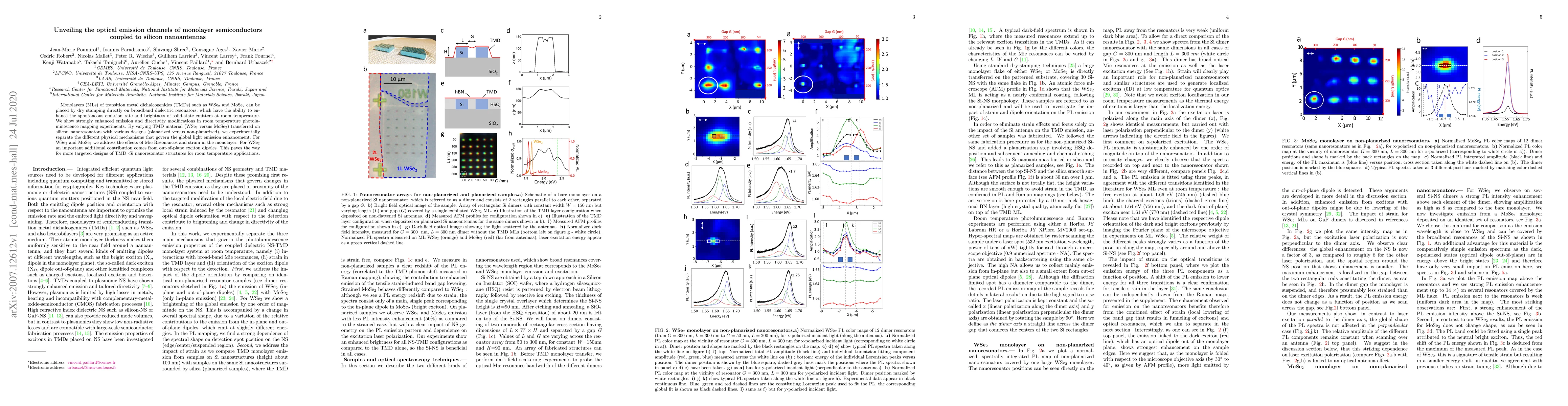 Thumbnail for Unveiling the optical emission channels of monolayer semiconductors
  coupled to silicon nanoantennas