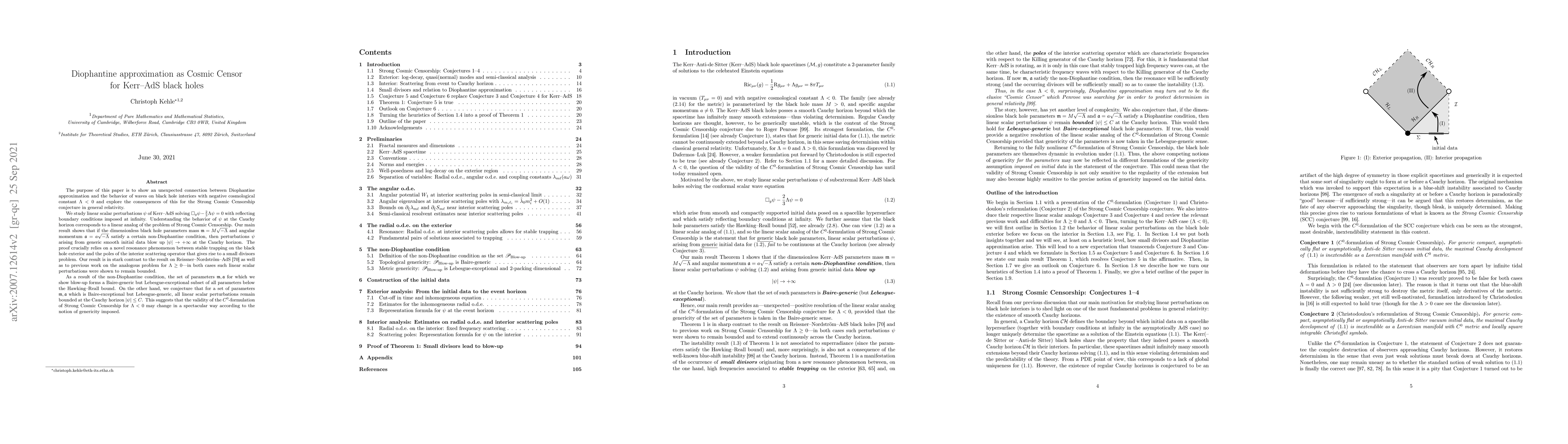 Thumbnail for Diophantine approximation as Cosmic Censor for Kerr-AdS black holes
