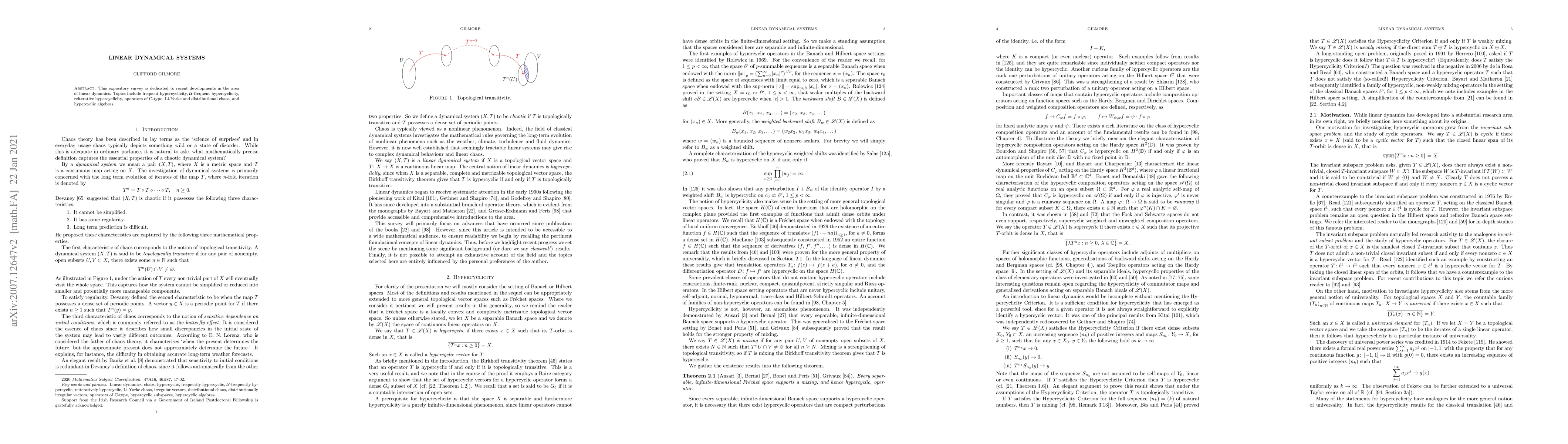 Thumbnail for Linear Dynamical Systems