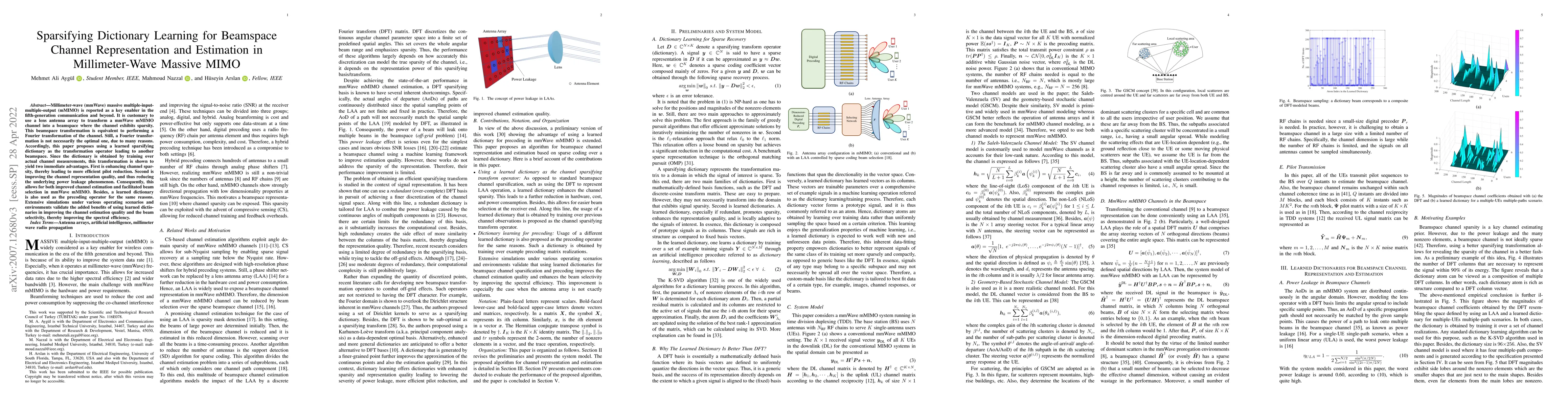 Thumbnail for Sparsifying Dictionary Learning for Beamspace Channel Representation and
  Estimation in Millimeter-Wave Massive MIMO