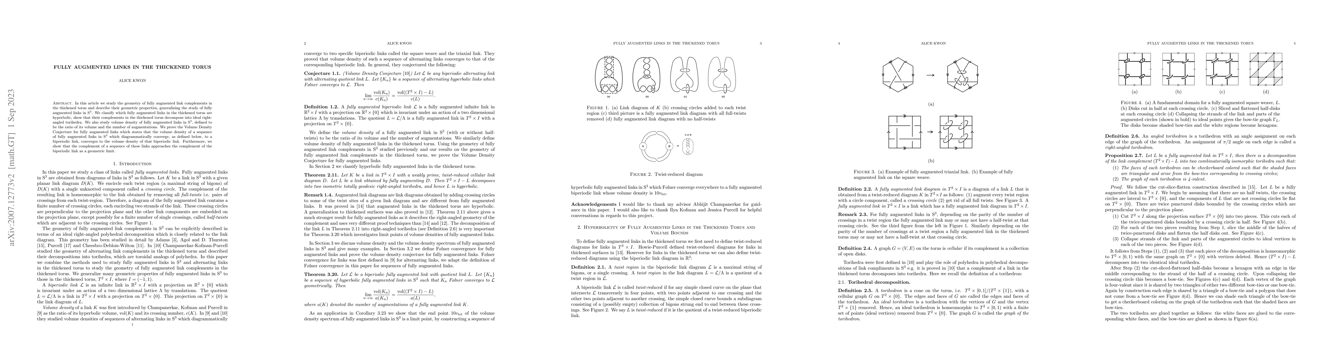 Thumbnail for Fully Augmented Links in the Thickened Torus