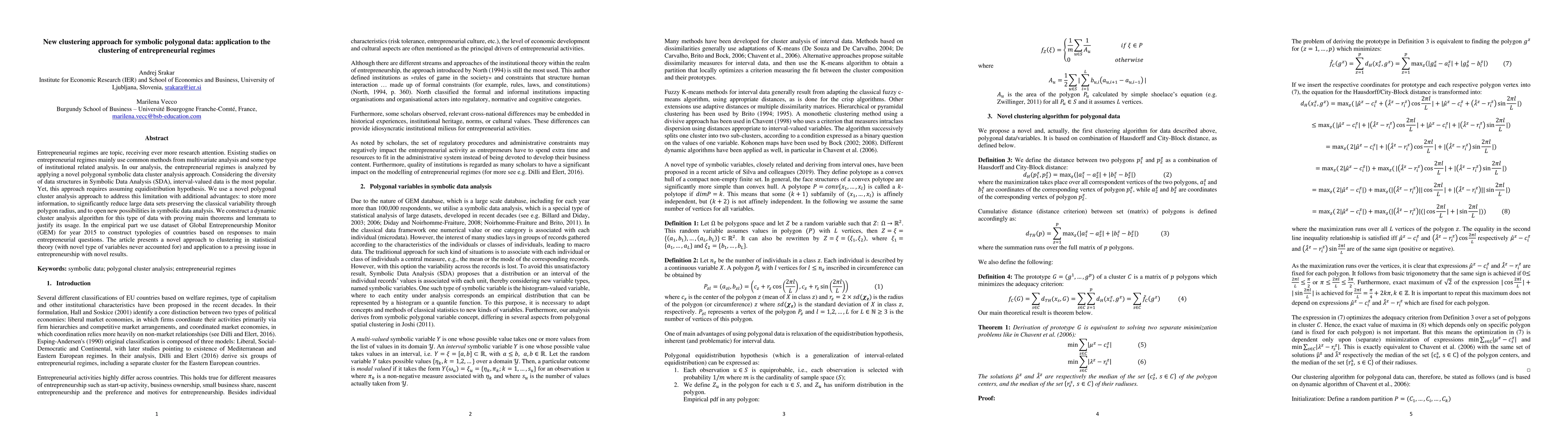 Thumbnail for New clustering approach for symbolic polygonal data: application to the
  clustering of entrepreneurial regimes