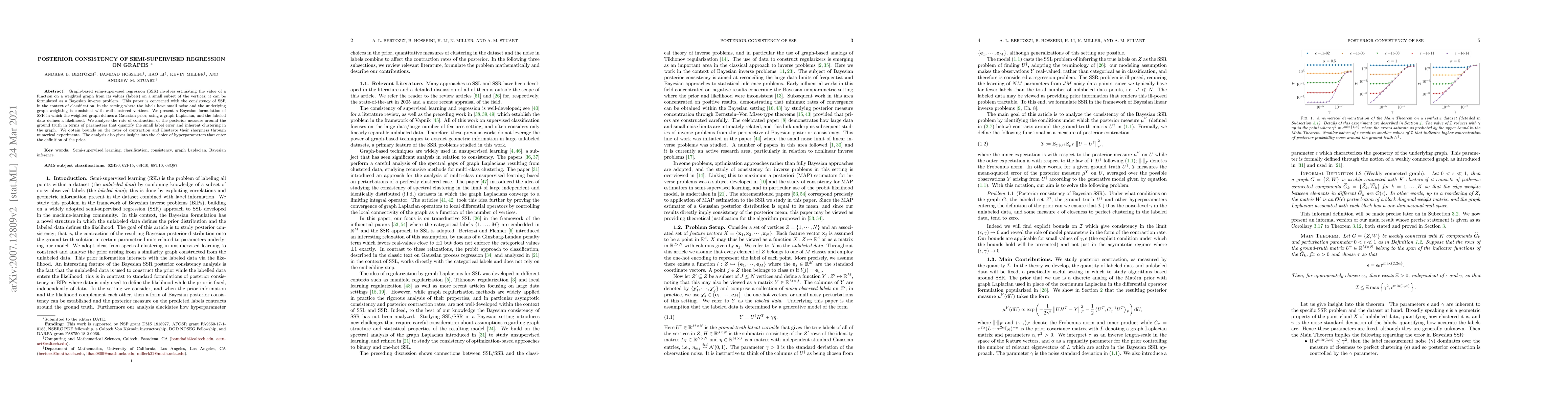 Thumbnail for Posterior Consistency of Semi-Supervised Regression on Graphs
