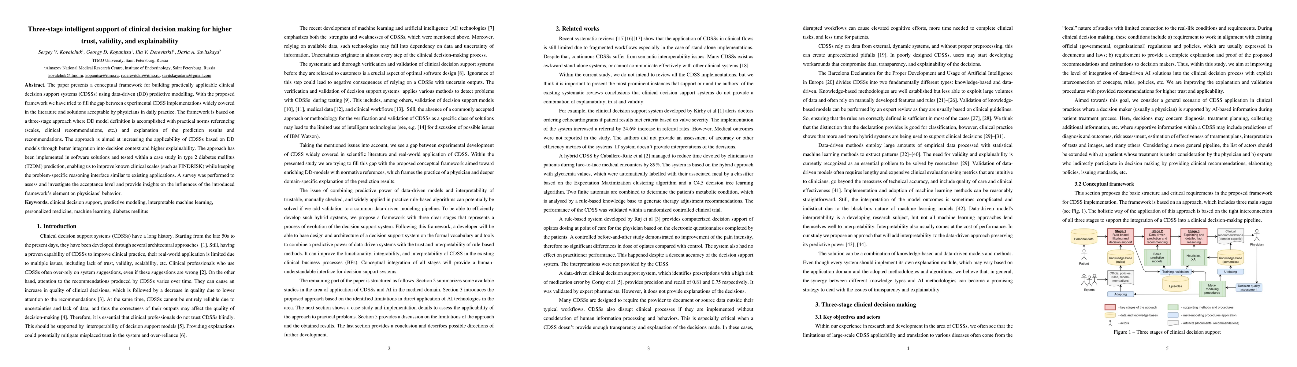 Thumbnail for Three-stage intelligent support of clinical decision making for higher
  trust, validity, and explainability