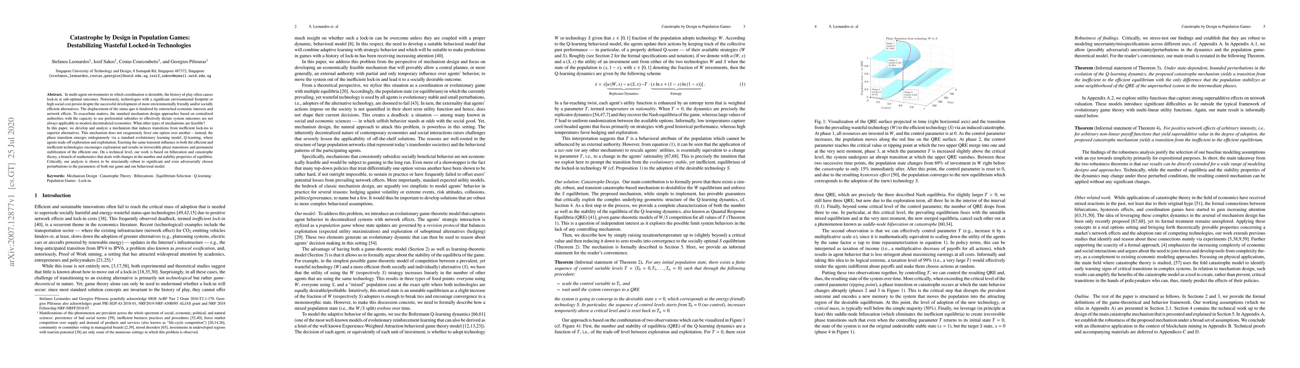 Thumbnail for Catastrophe by Design in Population Games: Destabilizing Wasteful
  Locked-in Technologies