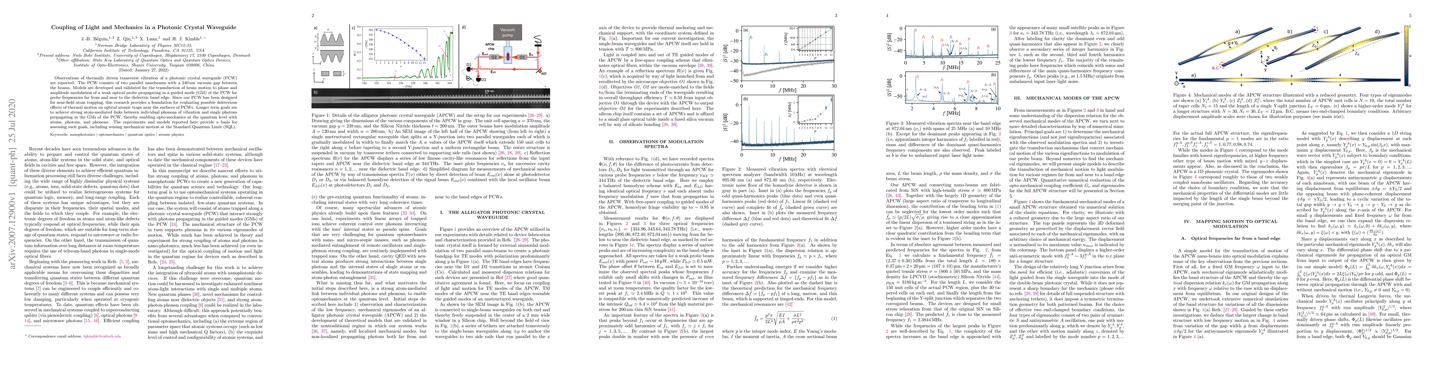 Thumbnail for Coupling of Light and Mechanics in a Photonic Crystal Waveguide