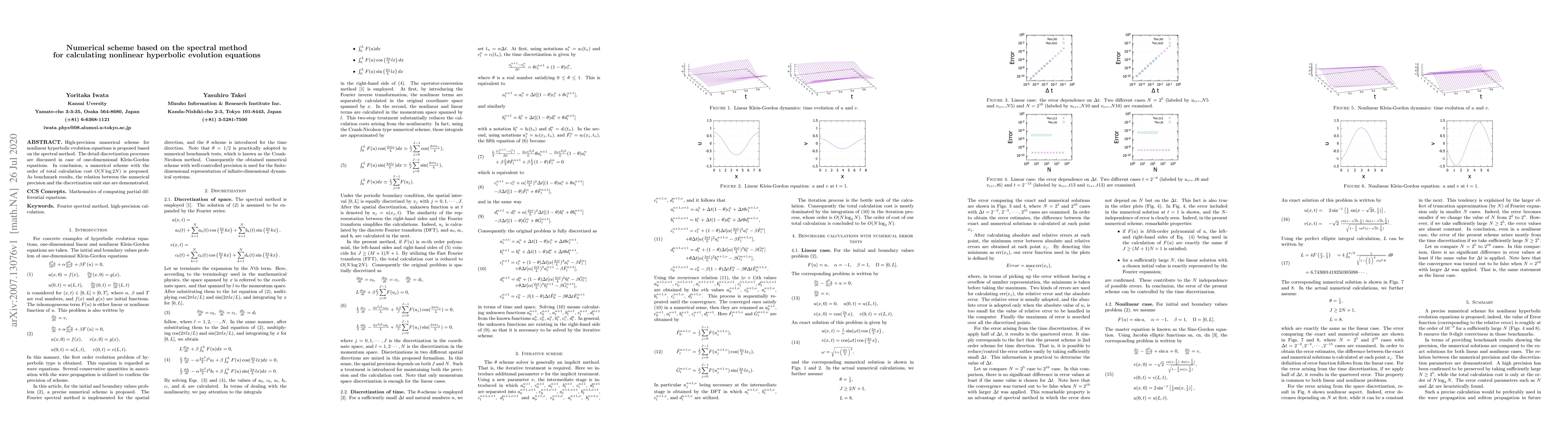 Thumbnail for Numerical scheme based on the spectral method for calculating nonlinear
  hyperbolic evolution equations