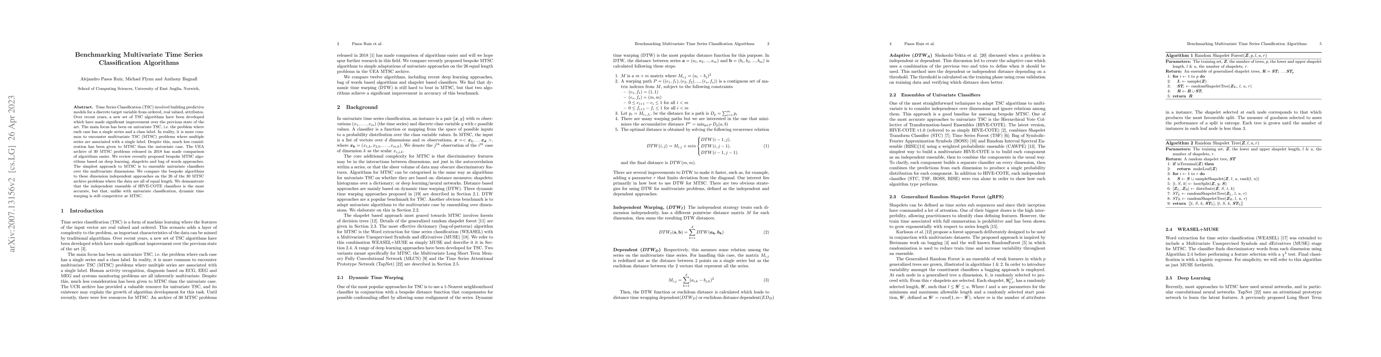 Thumbnail for Benchmarking Multivariate Time Series Classification Algorithms