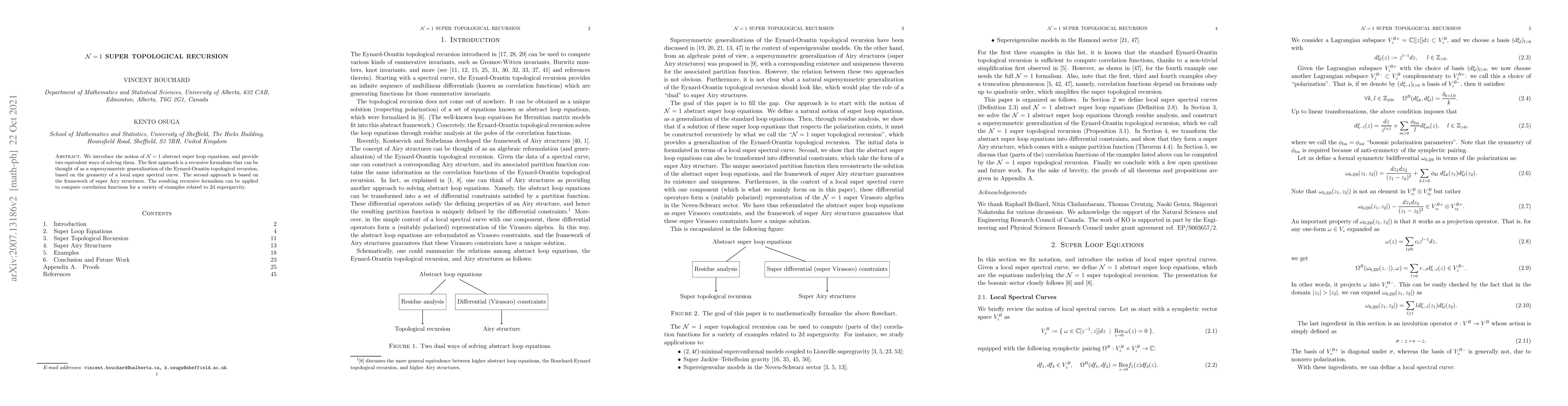 Thumbnail for $\mathcal{N}=1$ Super Topological Recursion
