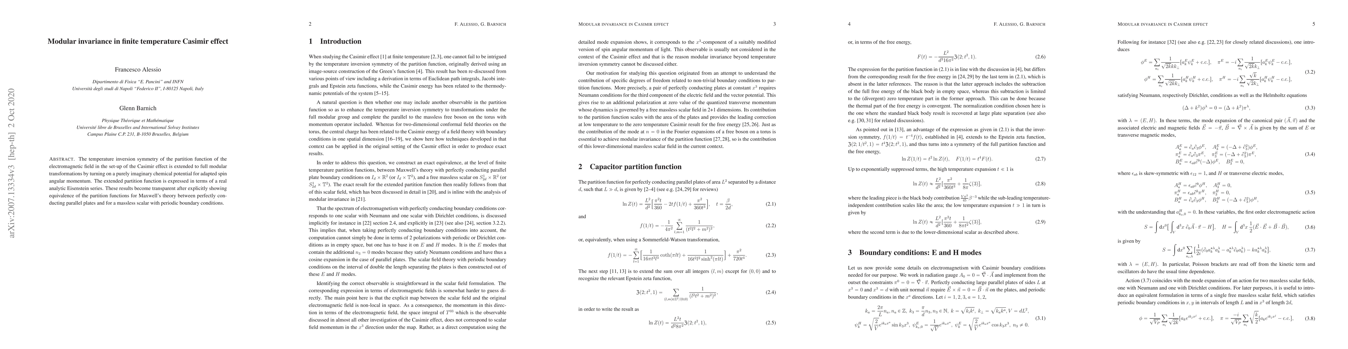 Thumbnail for Modular invariance in finite temperature Casimir effect