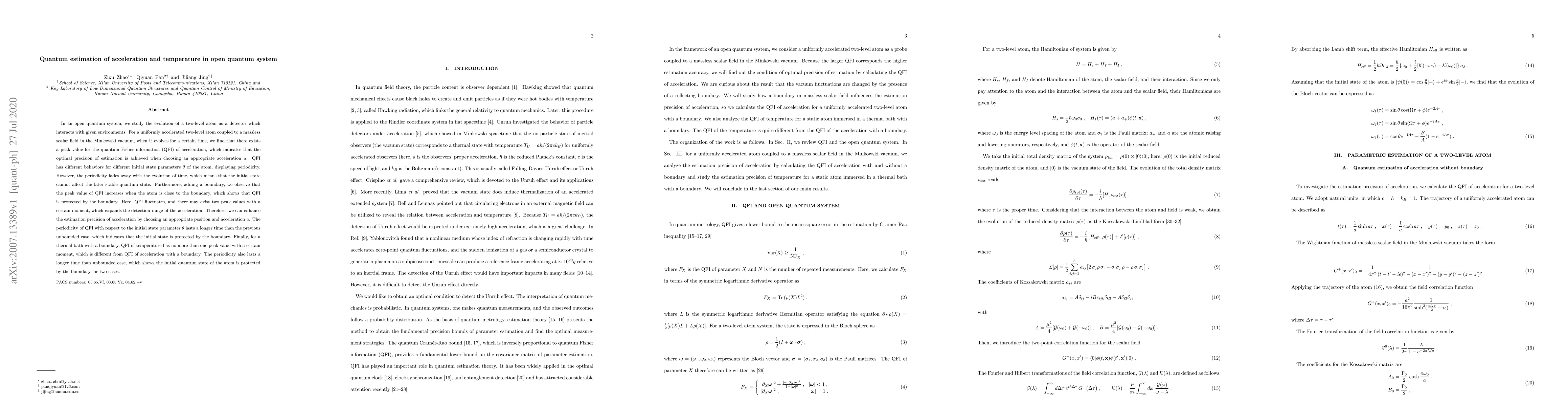 Thumbnail for Quantum estimation of acceleration and temperature in open quantum
  system