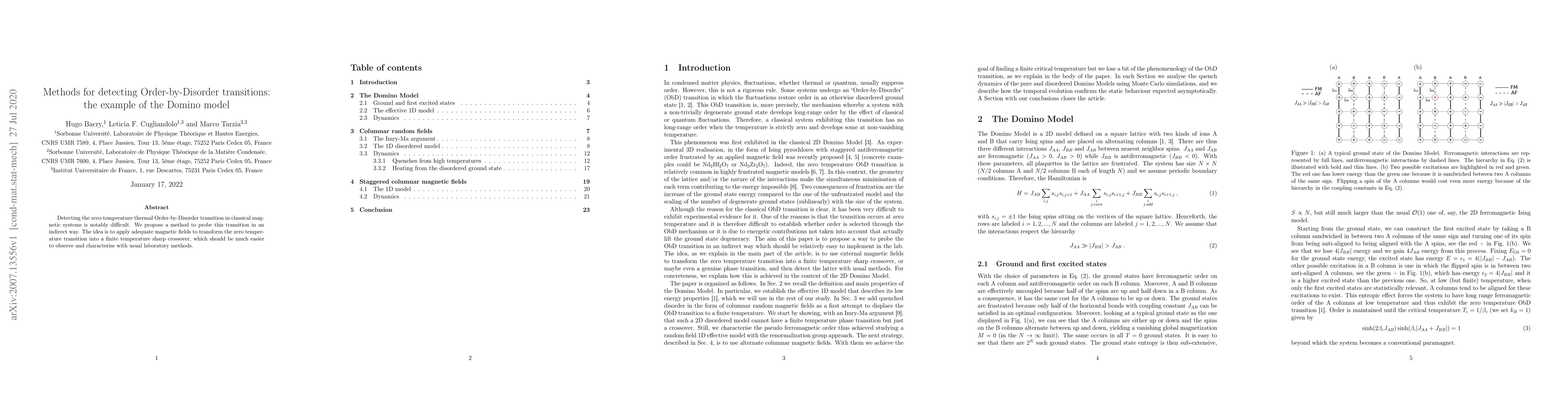 Thumbnail for Methods for detecting Order-by-Disorder transitions: the example of the
  Domino model