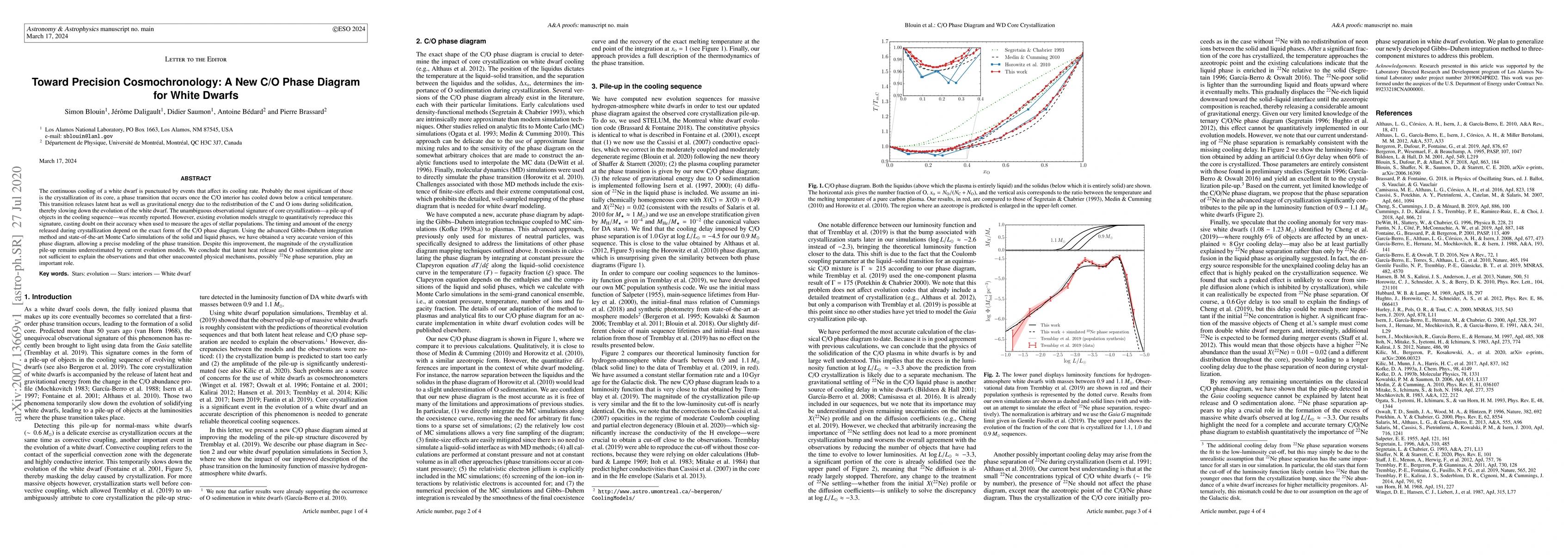 Thumbnail for Toward Precision Cosmochronology: A New C/O Phase Diagram for White
  Dwarfs