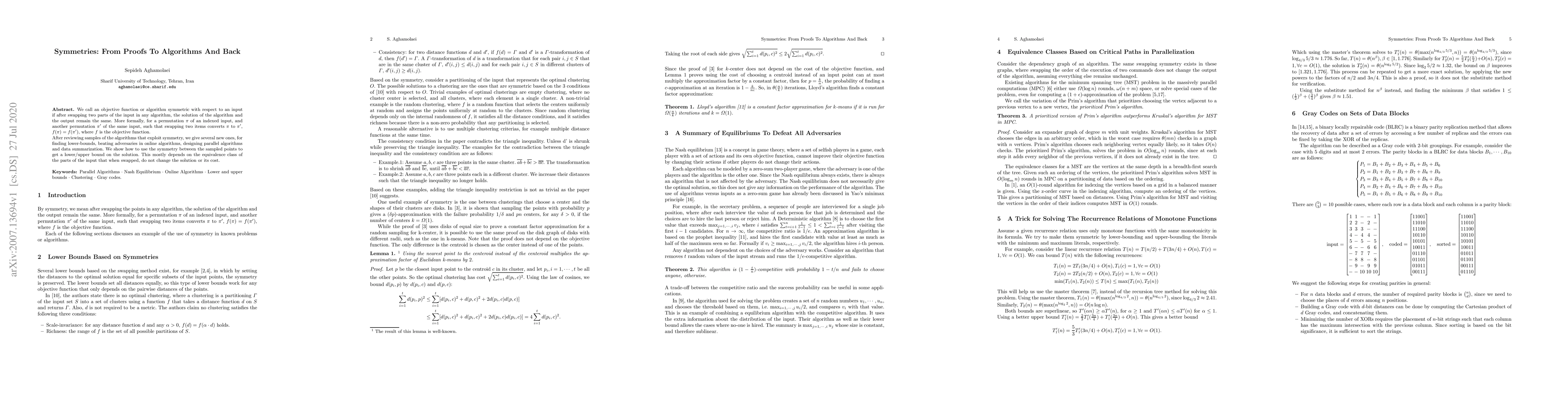 Thumbnail for Symmetries: From Proofs To Algorithms And Back