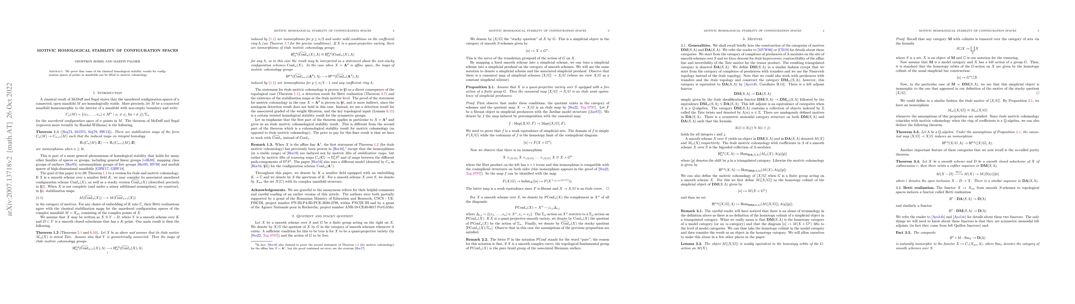 Thumbnail for Motivic homological stability of configuration spaces