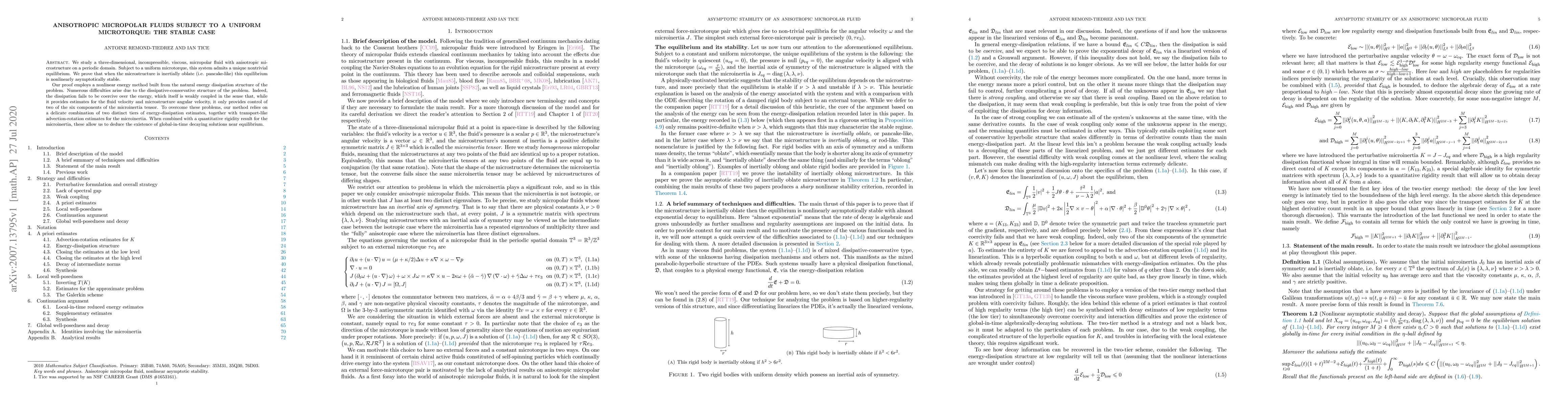 Thumbnail for Anisotropic micropolar fluids subject to a uniform microtorque: the
  stable case