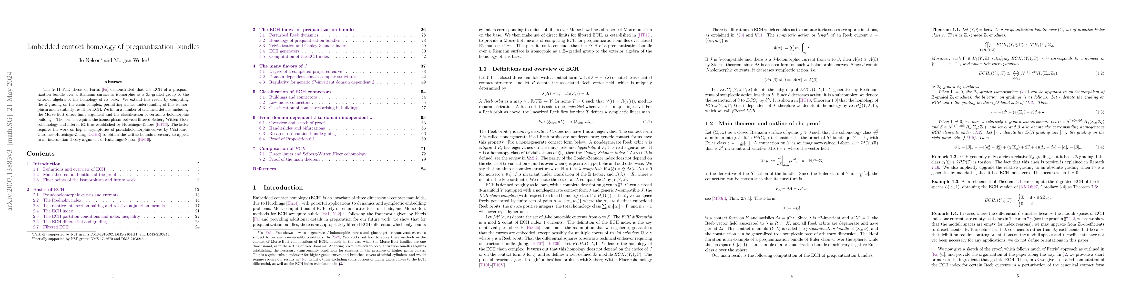 Thumbnail for Embedded contact homology of prequantization bundles