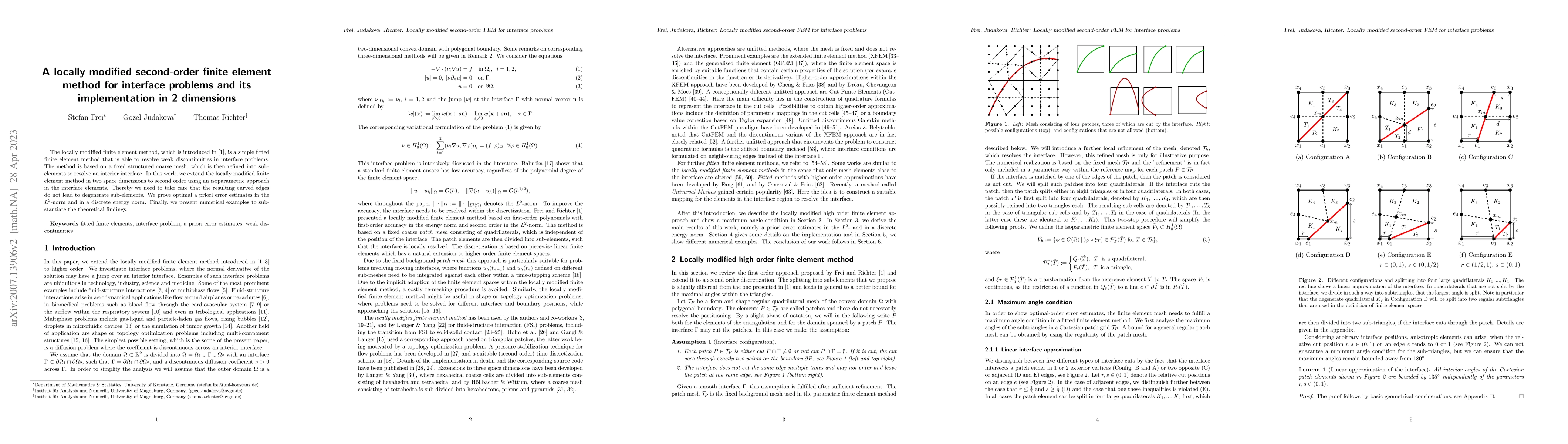 Thumbnail for A locally modified second-order finite element method for interface
  problems and its implementation in 2 dimensions