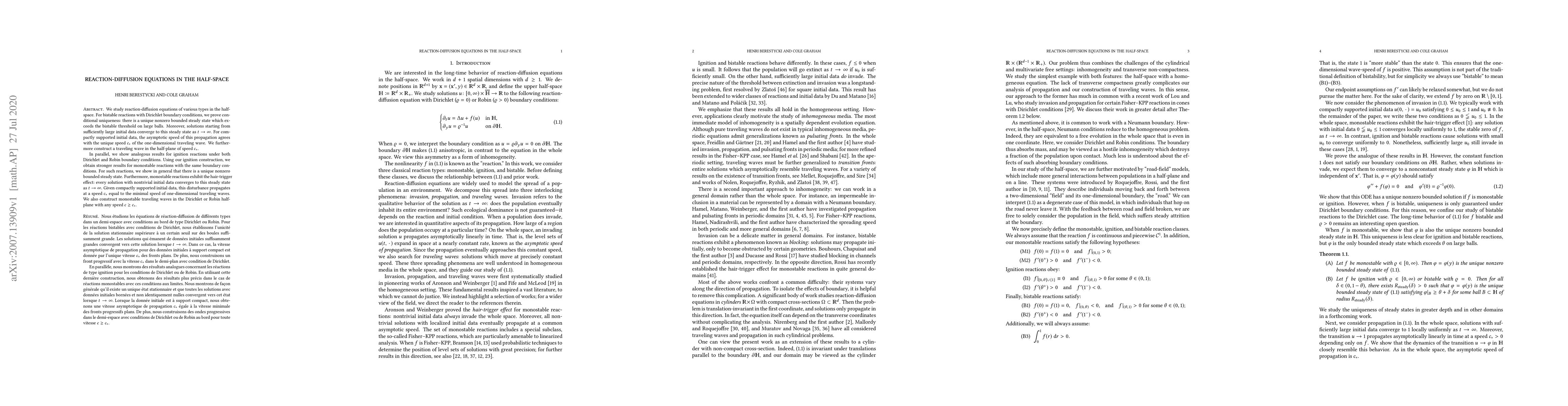 Thumbnail for Reaction-diffusion equations in the half-space