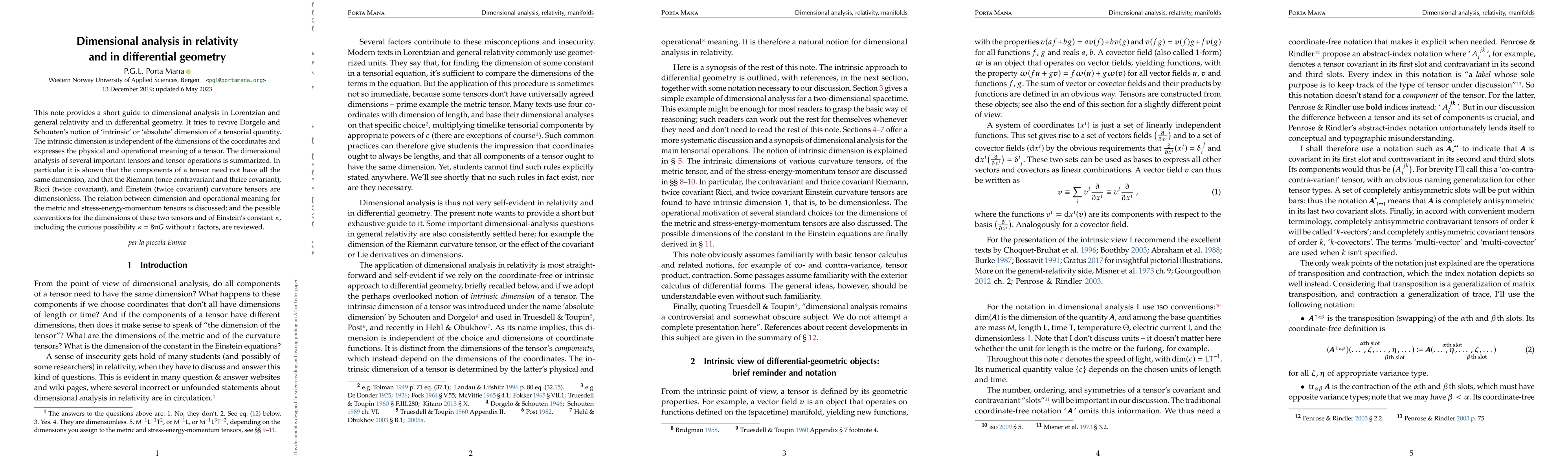Thumbnail for Dimensional analysis in relativity and in differential geometry