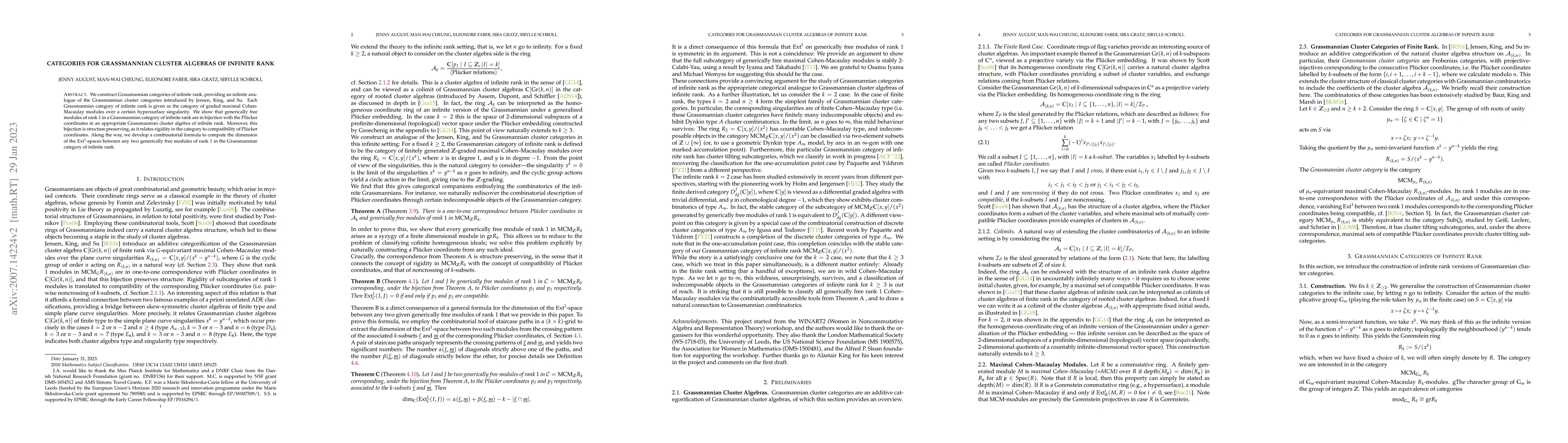 Thumbnail for Categories for Grassmannian cluster algebras of infinite rank