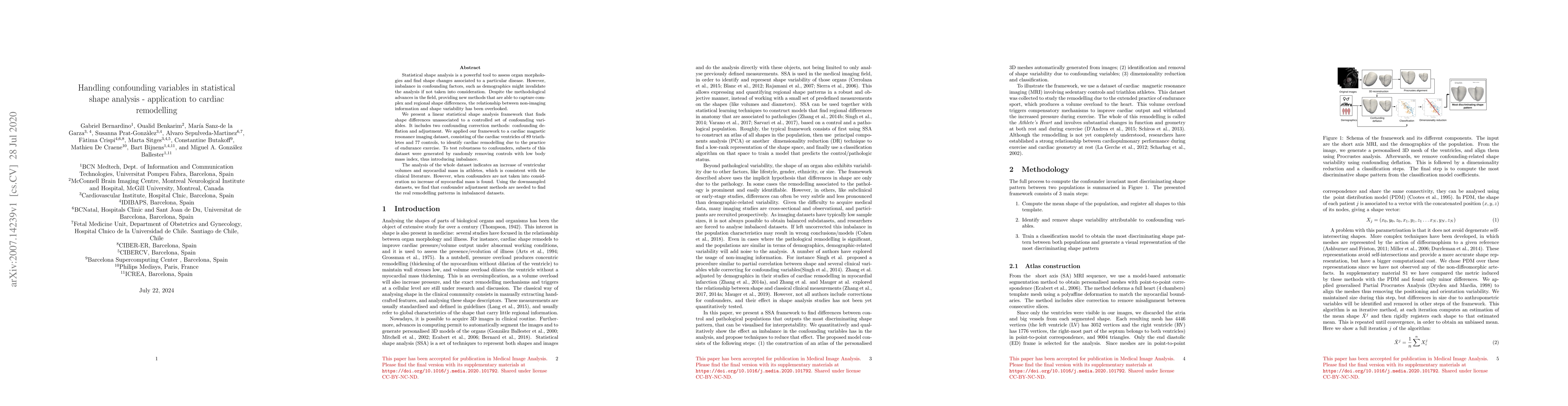 Thumbnail for Handling confounding variables in statistical shape analysis --
  application to cardiac remodelling