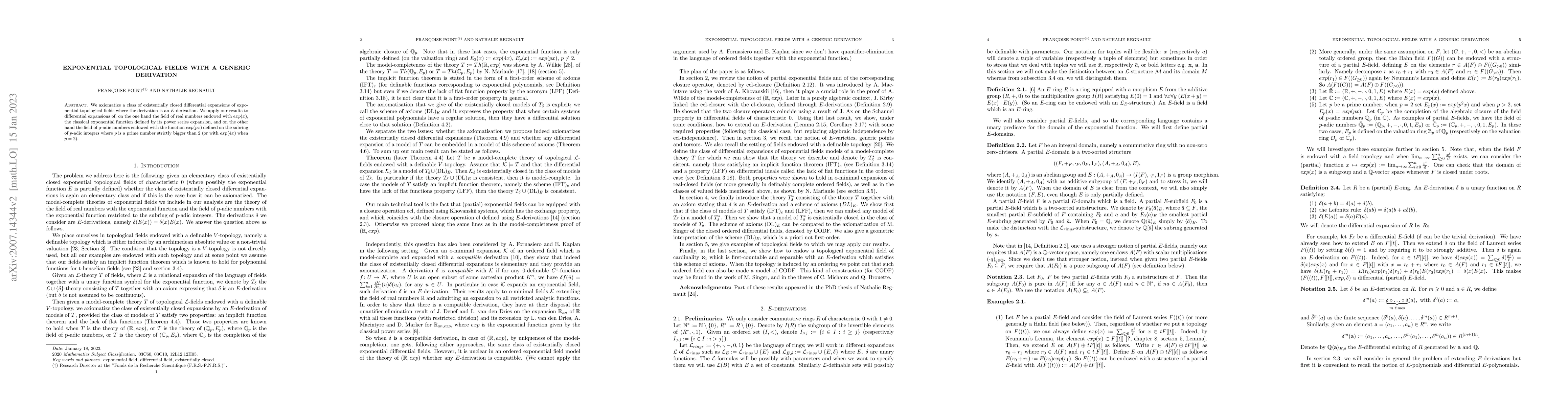 Thumbnail for Differential exponential topological fields