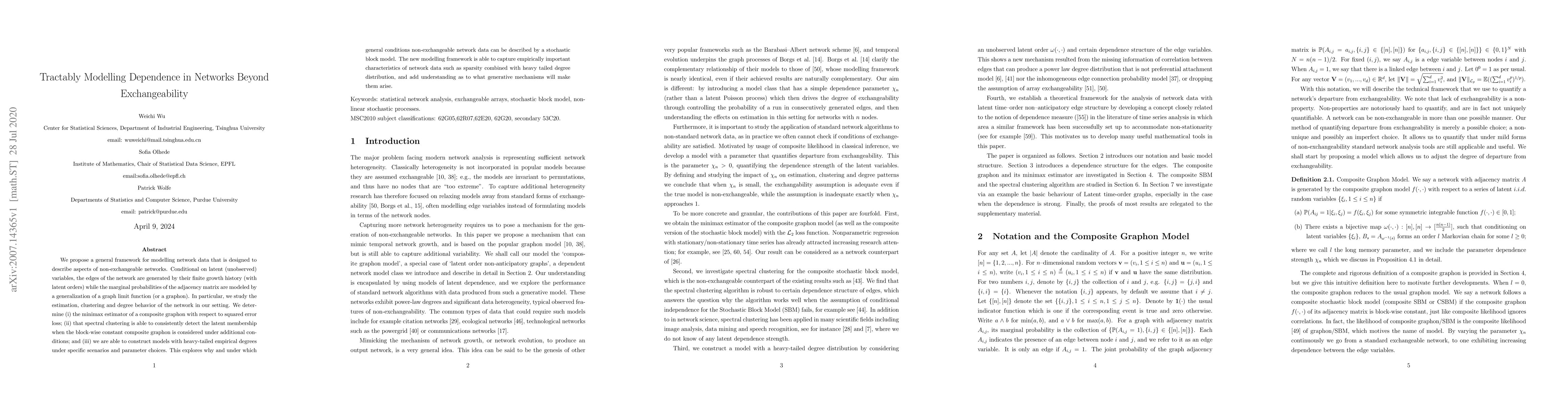 Thumbnail for Tractably Modelling Dependence in Networks Beyond Exchangeability