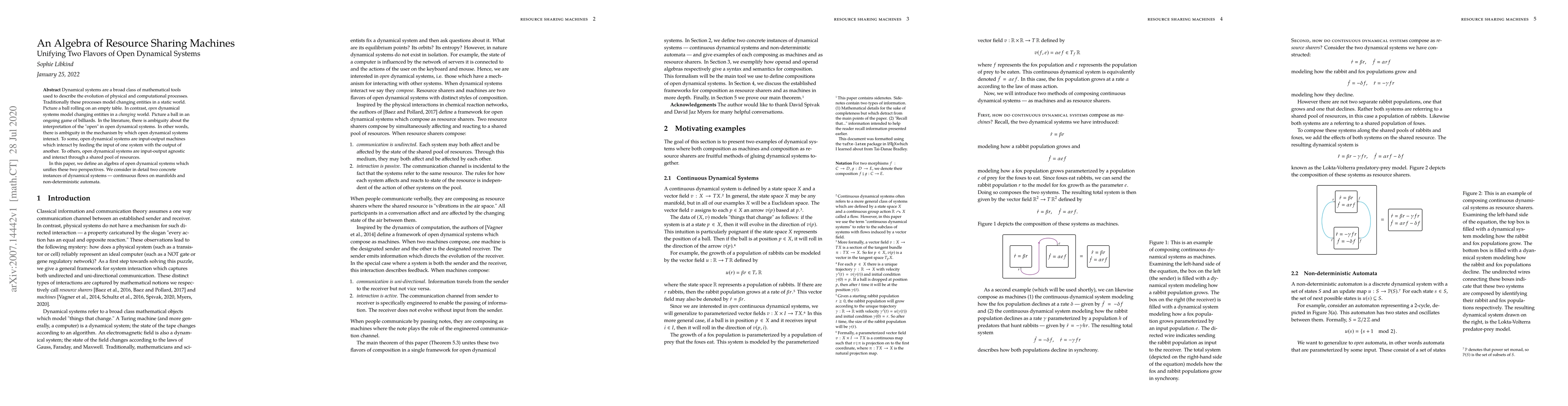 Thumbnail for An Algebra of Resource Sharing Machines