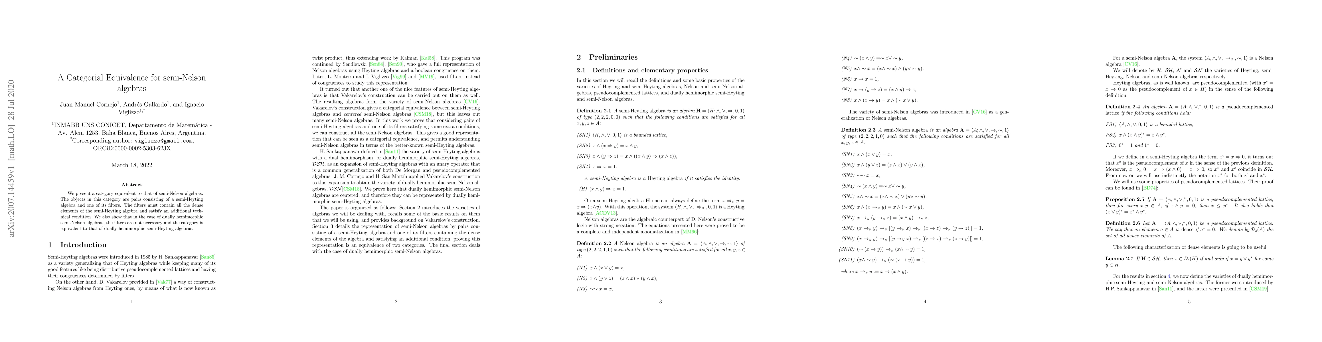 Thumbnail for A Categorial Equivalence for semi-Nelson algebras