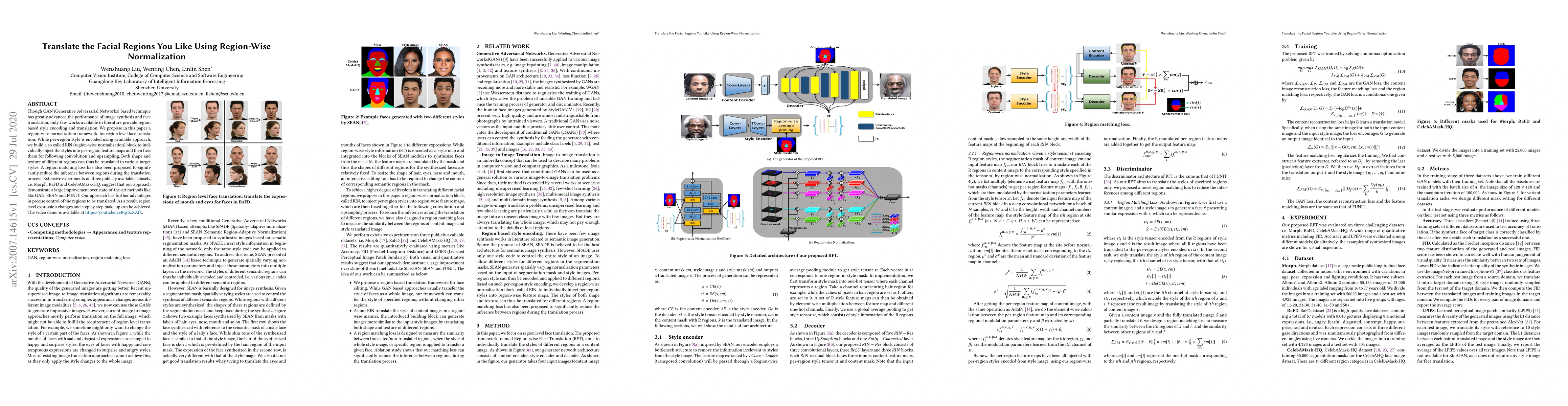 Thumbnail for Translate the Facial Regions You Like Using Region-Wise Normalization