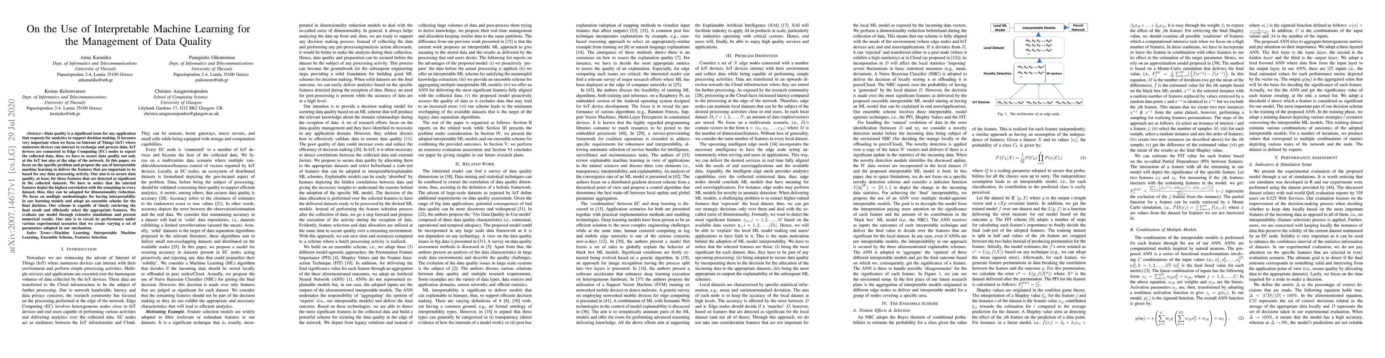 Thumbnail for On the Use of Interpretable Machine Learning for the Management of Data
  Quality