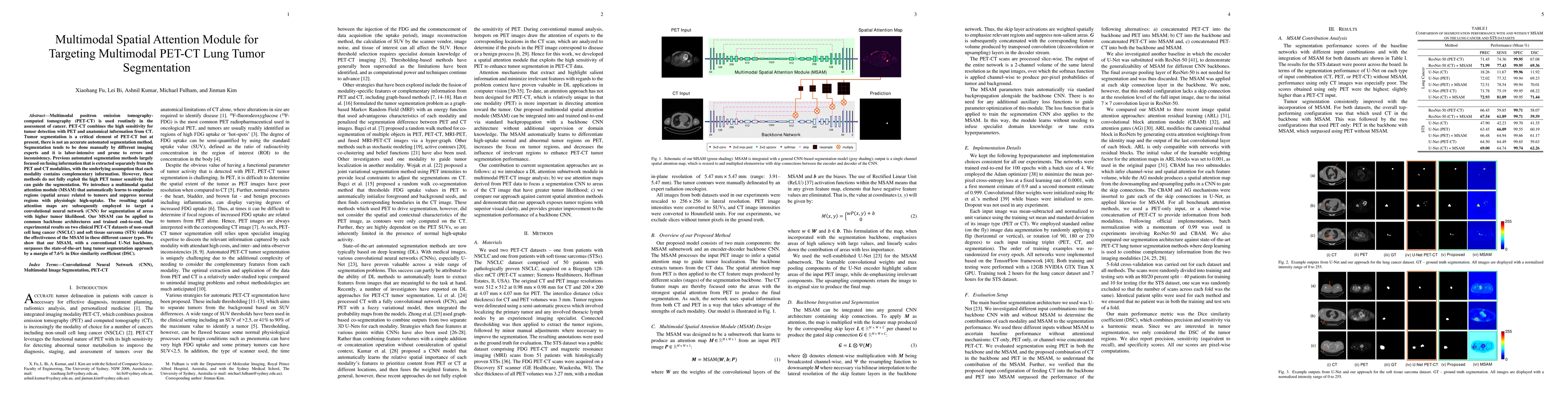 Thumbnail for Multimodal Spatial Attention Module for Targeting Multimodal PET-CT Lung
  Tumor Segmentation