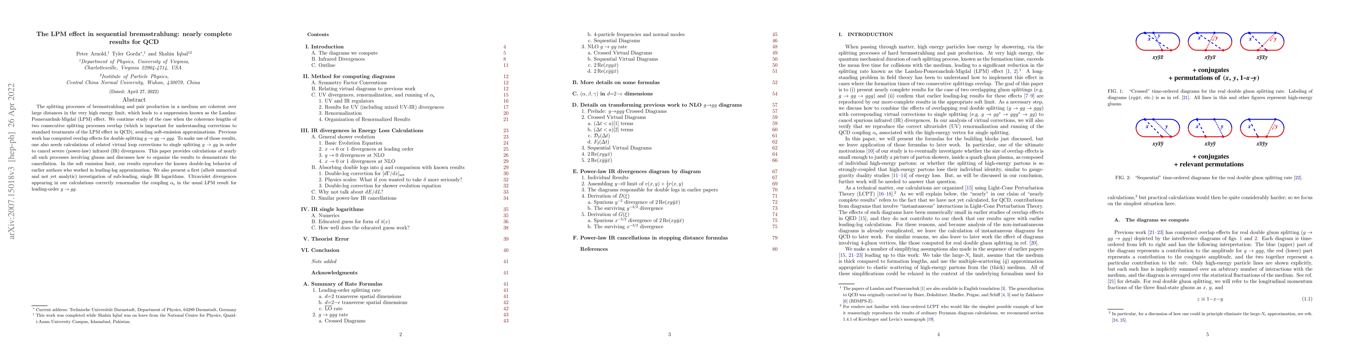 Thumbnail for The LPM effect in sequential bremsstrahlung: nearly complete results for
  QCD
