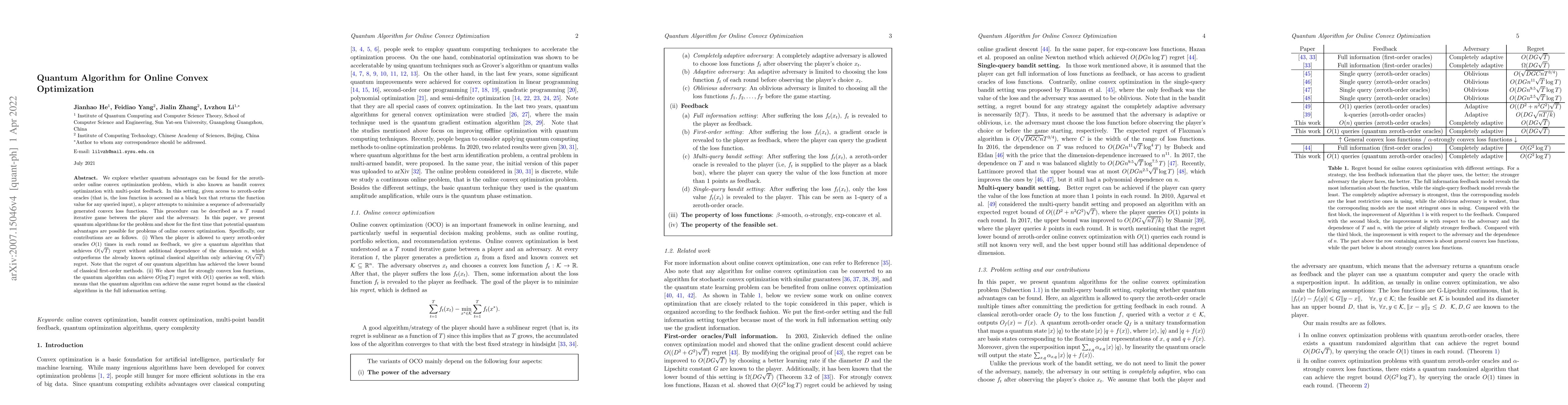 Thumbnail for Quantum Algorithm for Online Convex Optimization