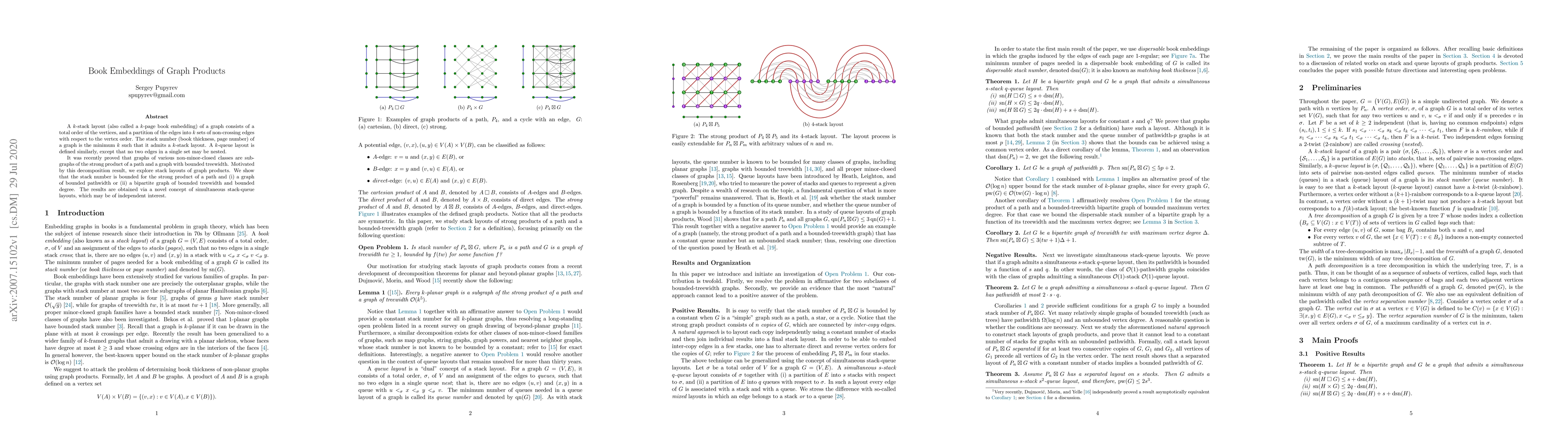 Thumbnail for Book Embeddings of Graph Products