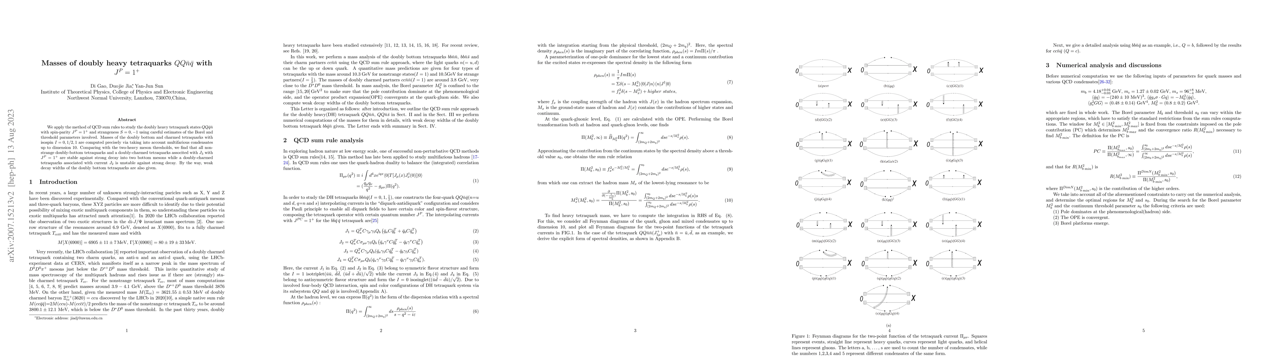 Thumbnail for Masses of doubly heavy tetraquarks $QQ\bar{n}\bar{q}$ with $J^{P}=1^{+}$