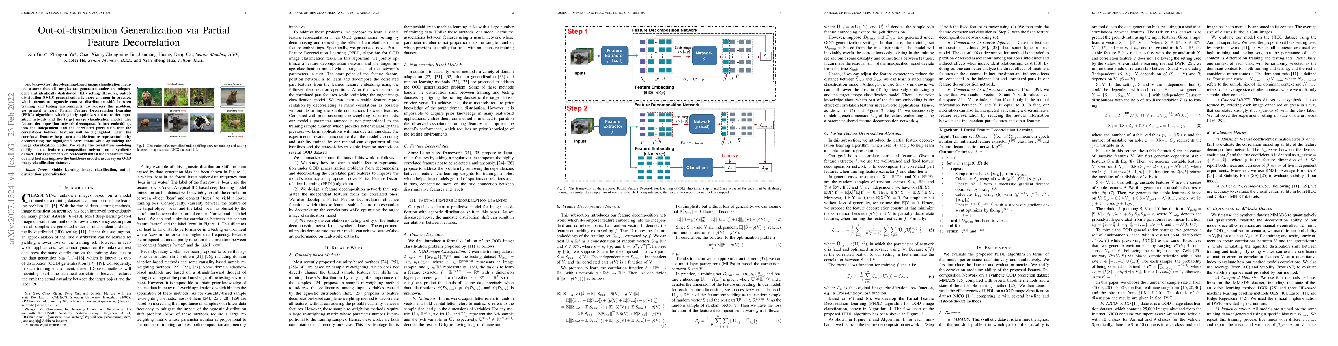 Thumbnail for Out-of-distribution Generalization via Partial Feature Decorrelation