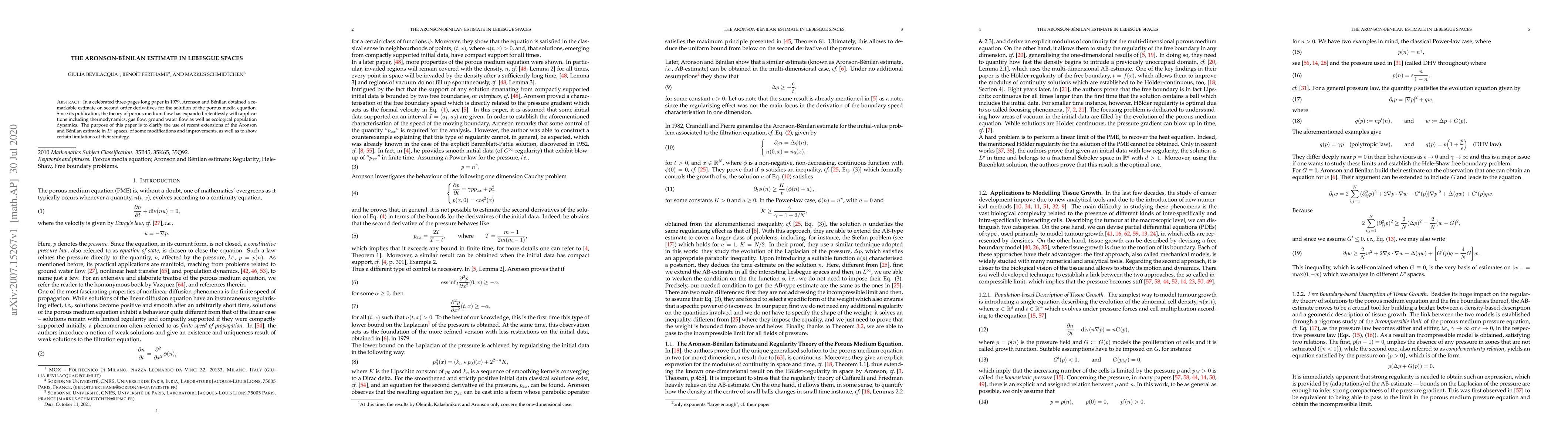 Thumbnail for The Aronson-B\'enilan Estimate in Lebesgue Spaces