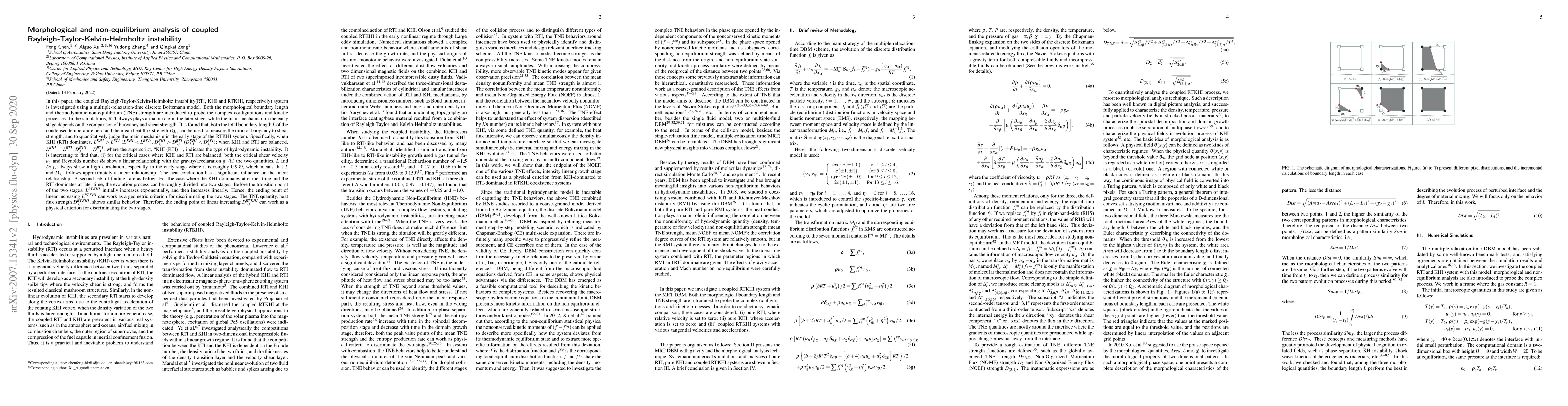 Thumbnail for Morphological and non-equilibrium analysis of coupled
  Rayleigh-Taylor-Kelvin-Helmholtz instability