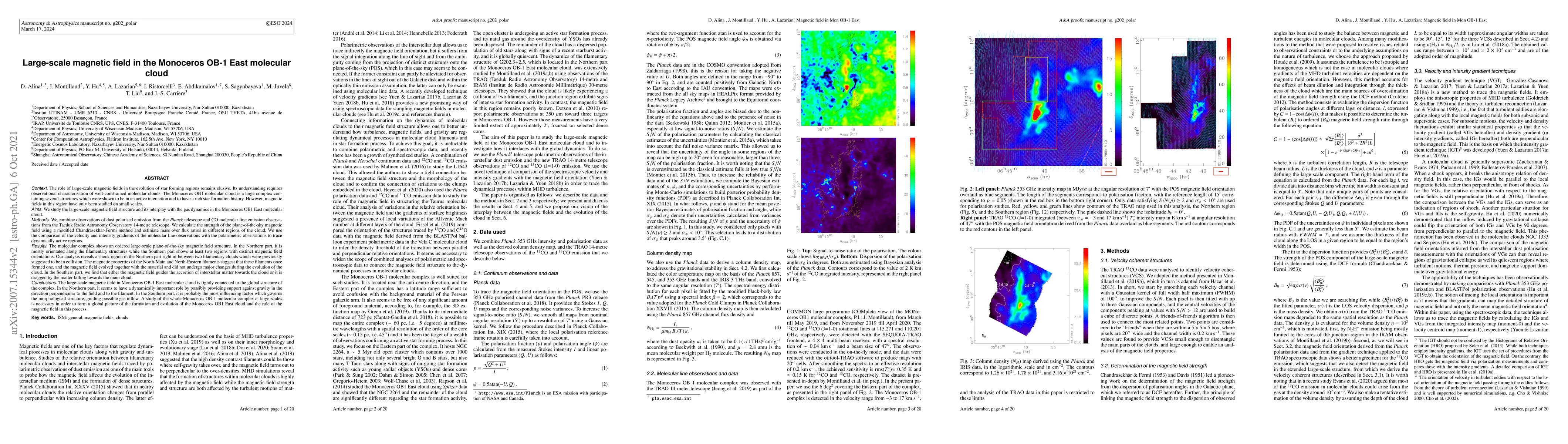 Thumbnail for Large-scale magnetic field in the Monoceros OB-1 East molecular cloud