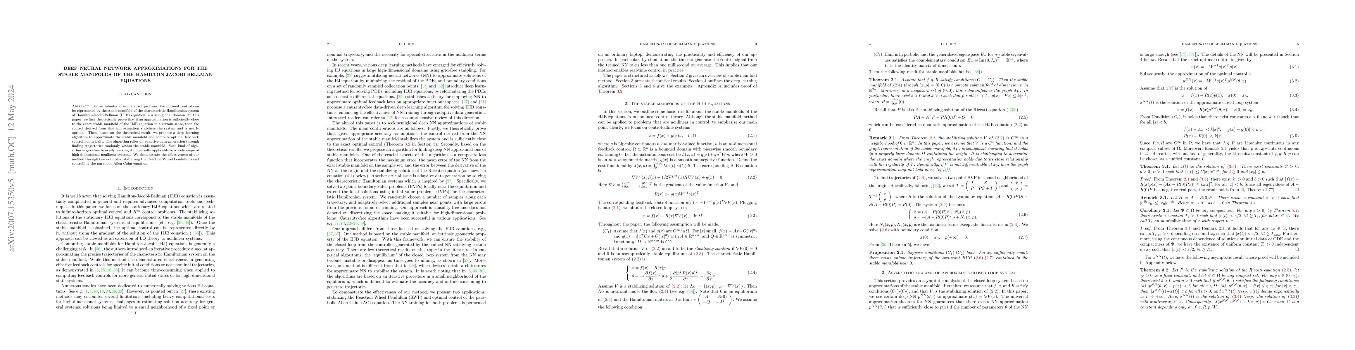 Thumbnail for Deep neural network approximations for the stable manifolds of the
  Hamilton-Jacobi-Bellman equations