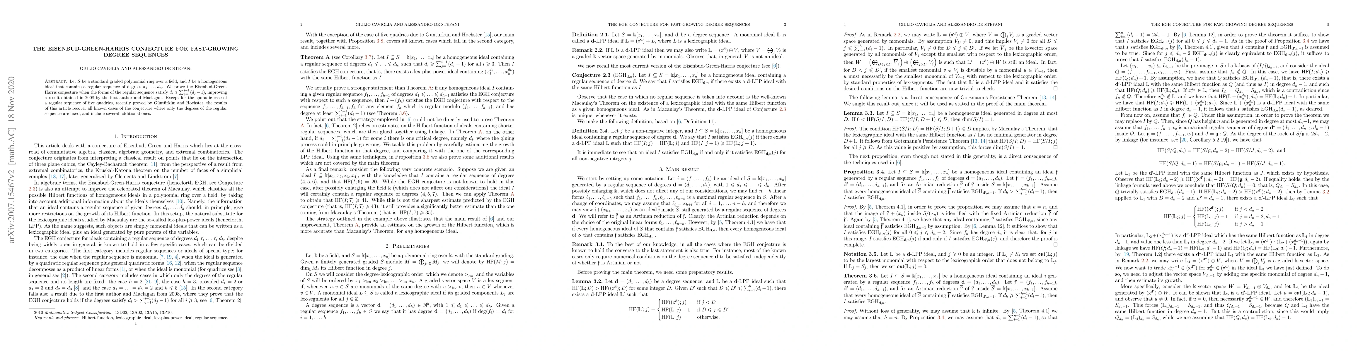 Thumbnail for The Eisenbud-Green-Harris conjecture for fast-growing degree sequences