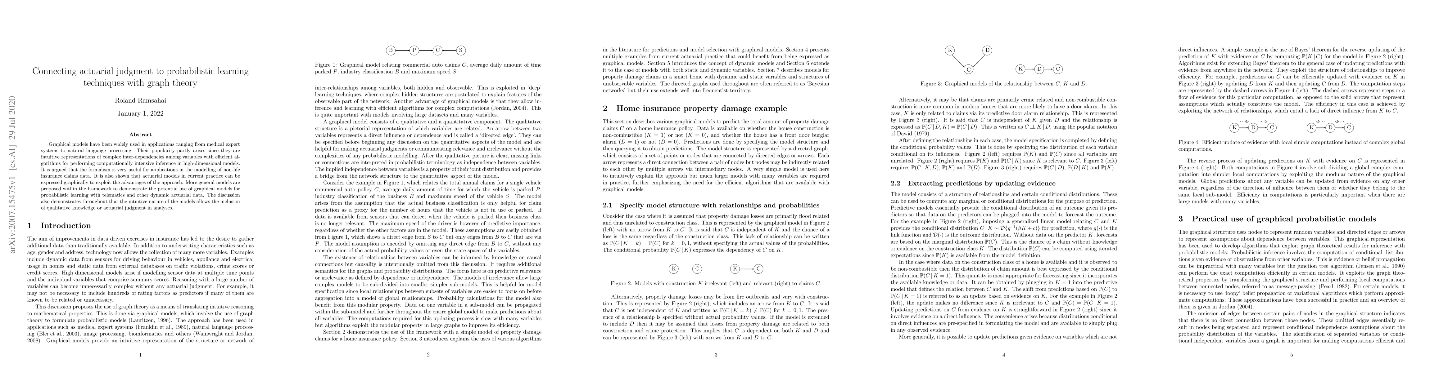 Thumbnail for Connecting actuarial judgment to probabilistic learning techniques with
  graph theory